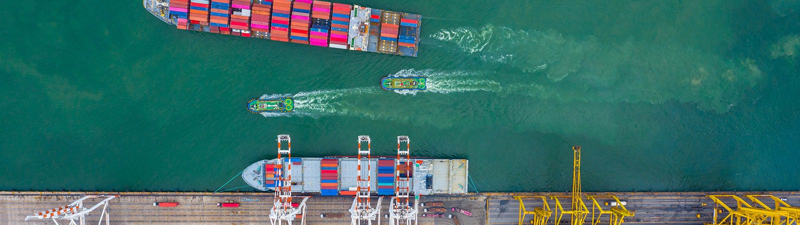 Cargo ship at terminal