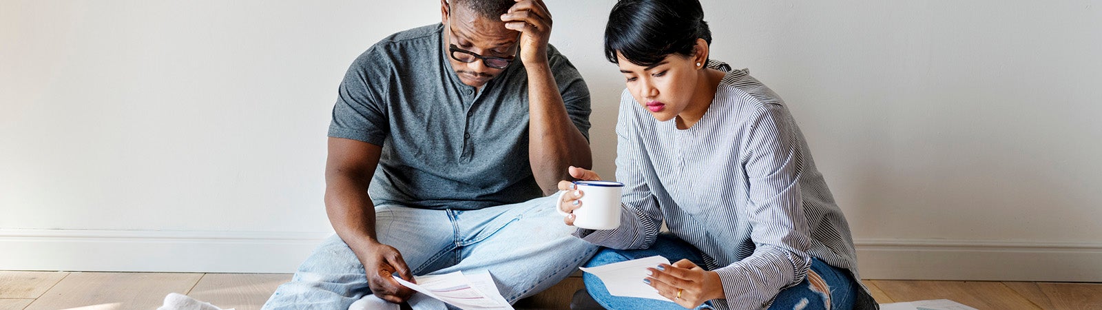 Couple managing debt