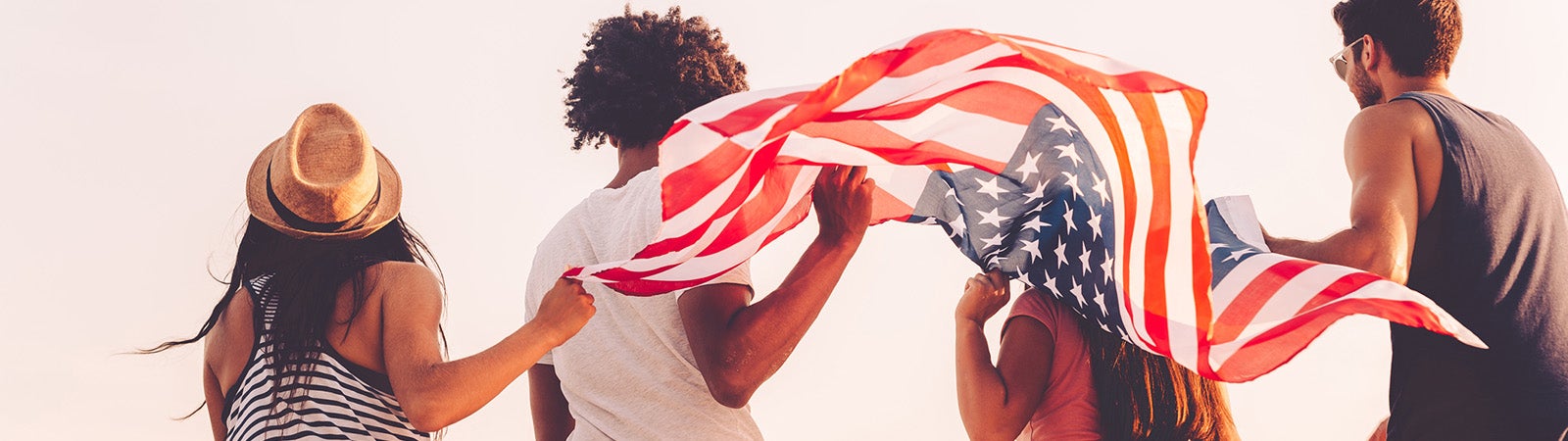 Friends with US flag