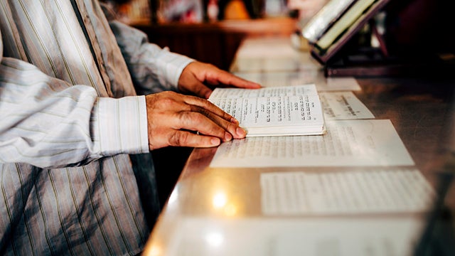 Jewish scripture being read