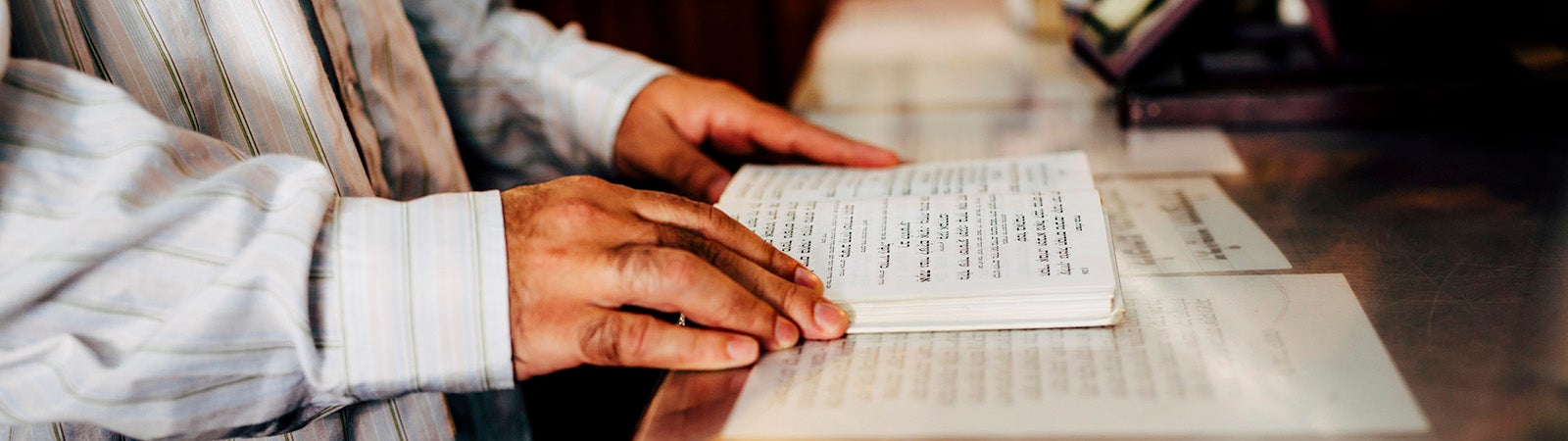 Jewish scripture being read